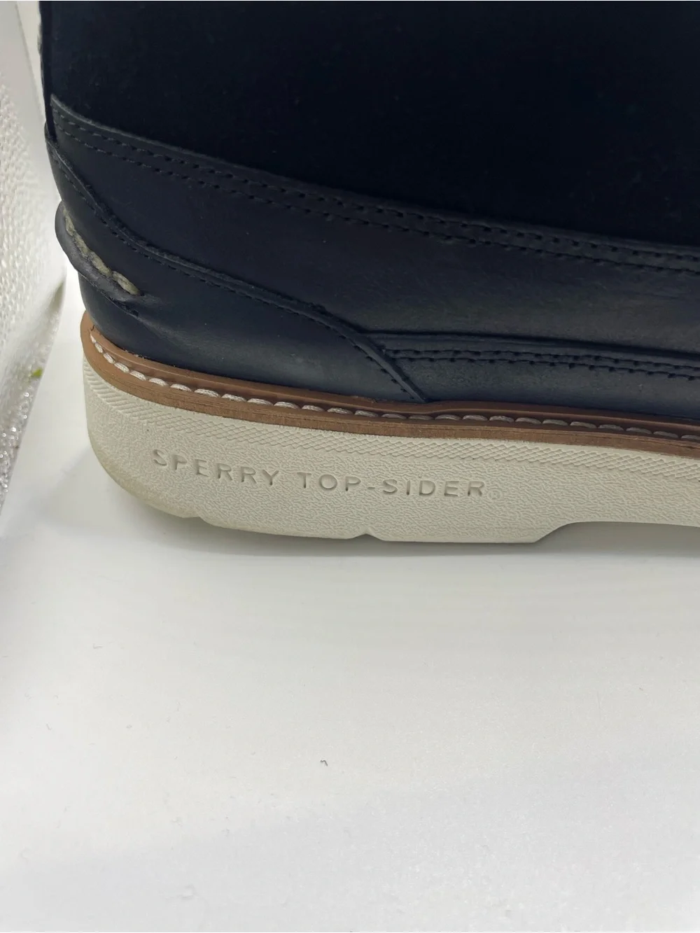 Sperry Men’s Black Leather and Suede Chukka Boat Shoes
